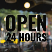Modern Bold Black “Open 24 Hours” 
