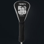 Modern Bold Black Personalised 50th Birthday Name  Golf Head Cover<br><div class="desc">Modern Bold Black Personalised 50th Birthday Name Golf Head Cover</div>