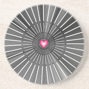 Modern Bold Black & Pink HeART Unique Stylish Cool Coaster