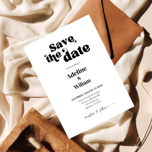 Modern Bold Black Wedding Save the Date Photo Invitation