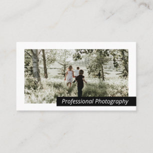 Modern Bold Black White Photo Personalised Business Card