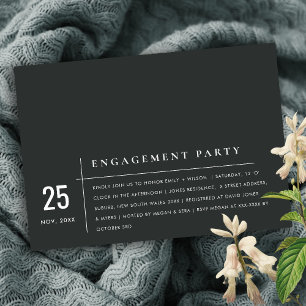 Modern Bold Black & White Typography Engagement Invitation