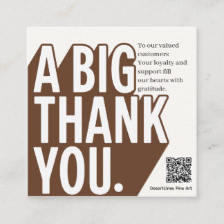 Modern Bold Black White Wedding Thank You Card