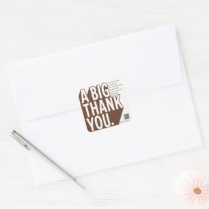 Modern Bold Black White Wedding Thank You Card Square Sticker