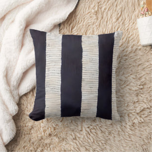Modern Bold Blue textured stripes Cushion