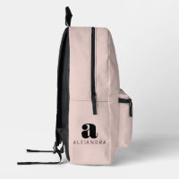 Modern Bold Blush Pink Monogram Name