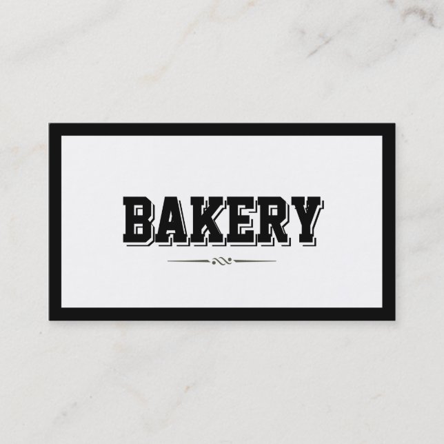 Modern Bold Border Bakery Business Card (Front)