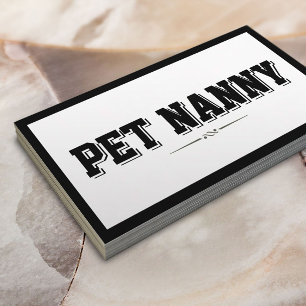 Modern Bold Border Pet Nanny Business Card
