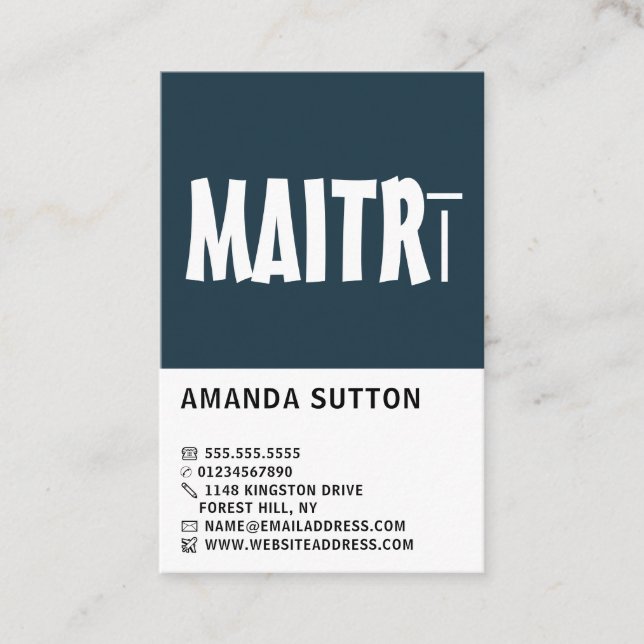 Modern Bold, Buddhism, Buddhist Business Card (Front)