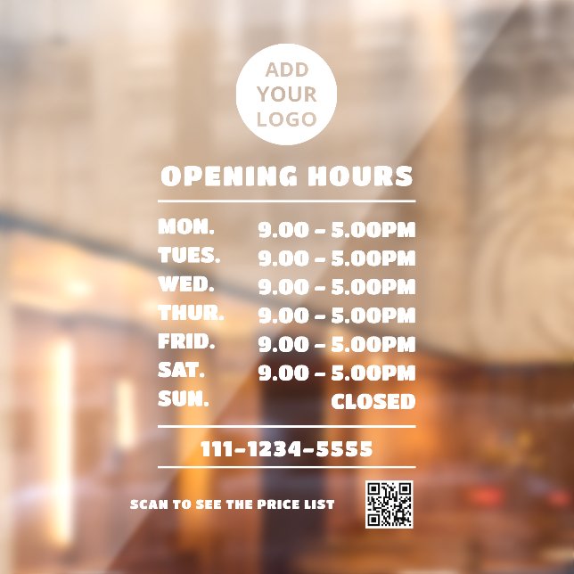 Modern Bold Business Opening Hours logo qr code  (Sheet 2)