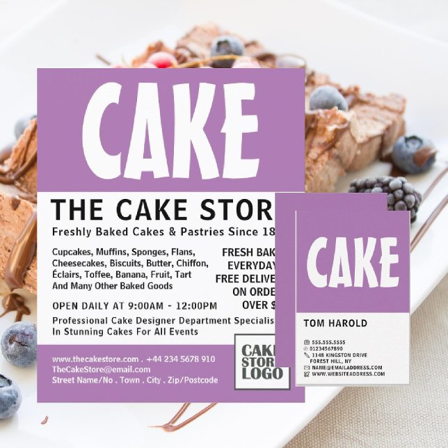 Modern Bold, Cakery, Cake Store Advertising Flyer (Creator Uploaded)