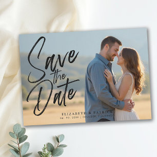 Modern Bold Calligraphy Simple Photo Wedding Save The Date