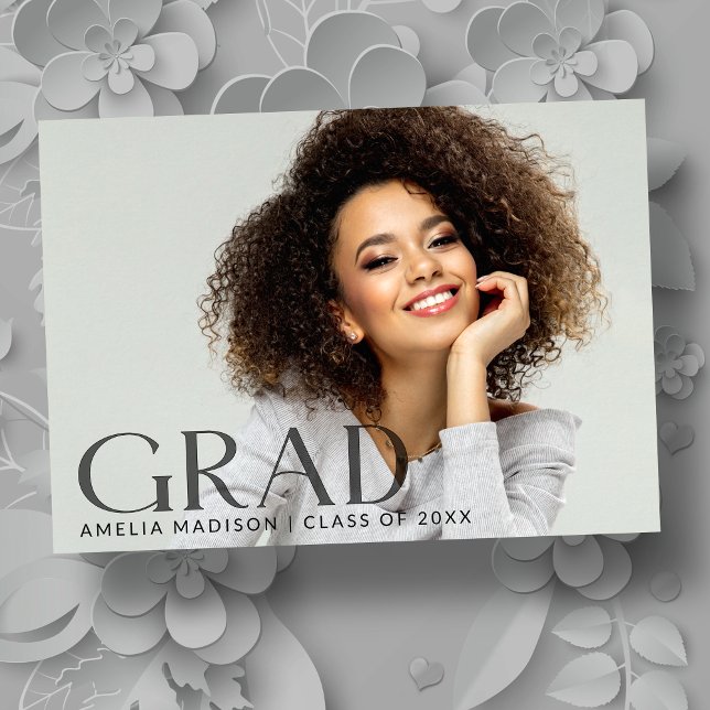 Modern Bold Chic Transparent Dark Text Grad Photo Announcement (Creator Uploaded)
