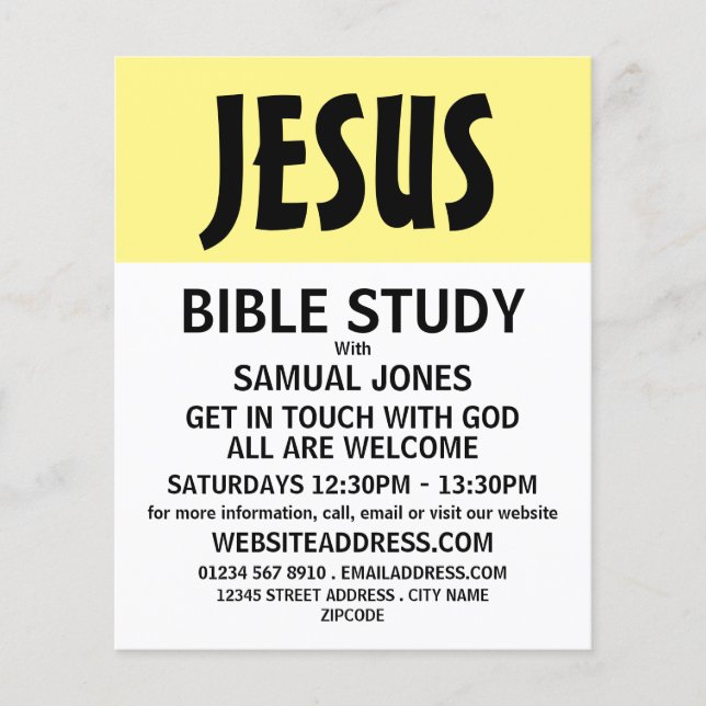 Modern Bold, Christian Bible Class Advert Flyer (Front)