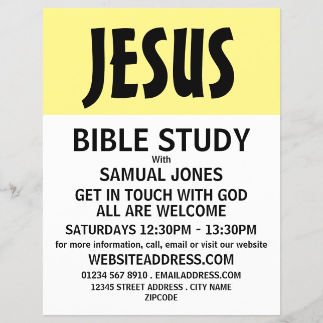 Modern Bold, Christian Bible Class Advert Flyer (Front)
