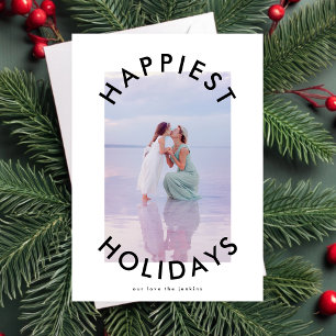 Modern Bold Christmas Script Elegant Photo Holiday Card