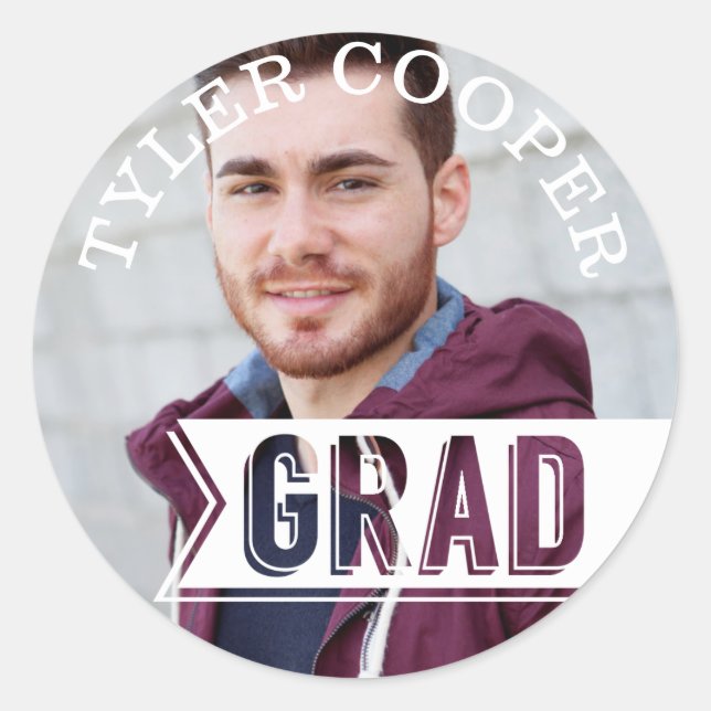 Modern BOLD Circle Graduation Class Envelope Seal (Front)