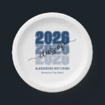 Modern Bold Class 2026 Navy Blue Graduation Party Paper Plate<br><div class="desc">Modern Class of 2026 Navy Blue Graduation Party paper plates with stacked “2026” bold typography.</div>