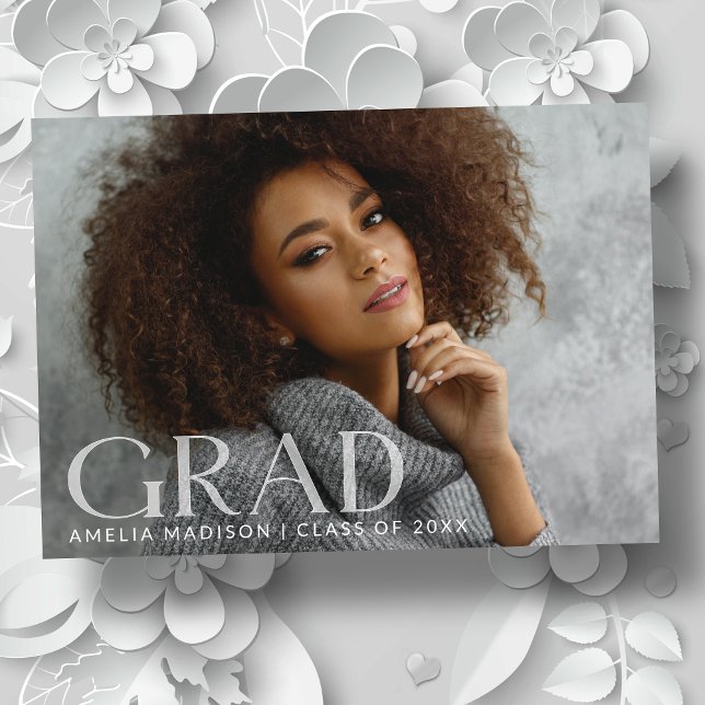 Modern Bold Classy Transparent Text Grad Photo Announcement (Creator Uploaded)