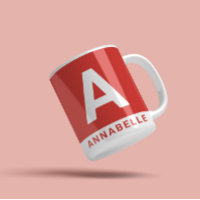 Modern bold colorblock red personalised name