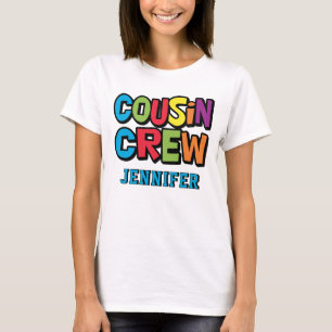 Modern Bold Colorful Cousin Crew Reunion T-Shirt
