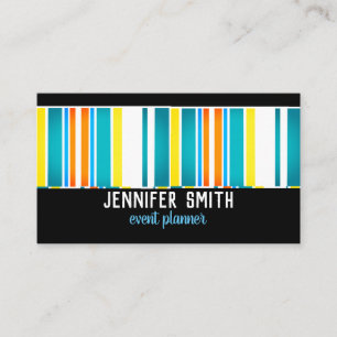 modern bold colourful stripes to personalise custo business card