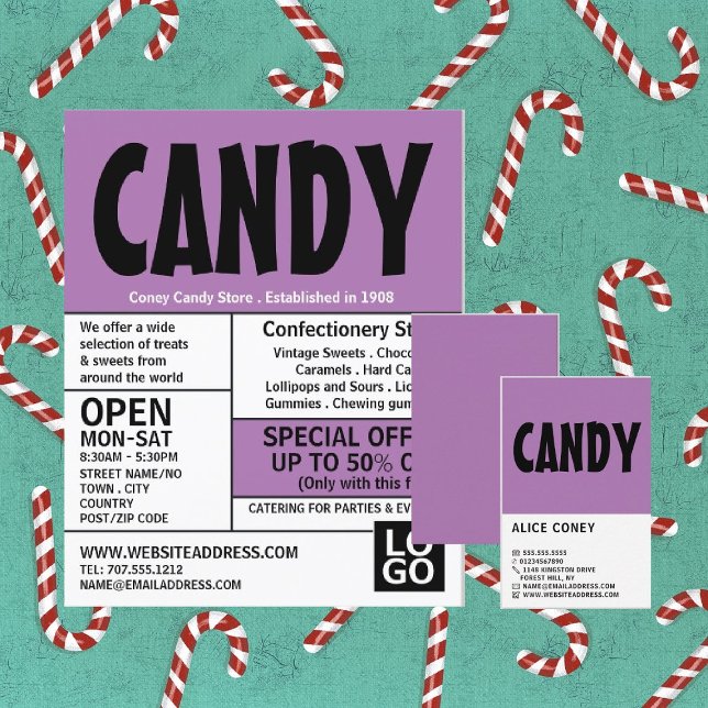 Modern Bold, Confectionery Supplies Business Card (Creator Uploaded)