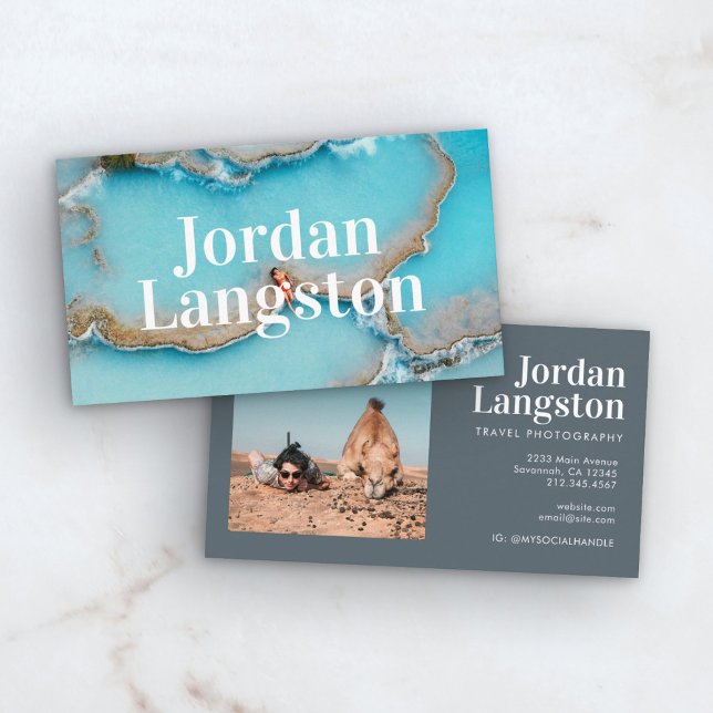 Modern Bold Cool Photography Typography Business Card (Creator Uploaded)