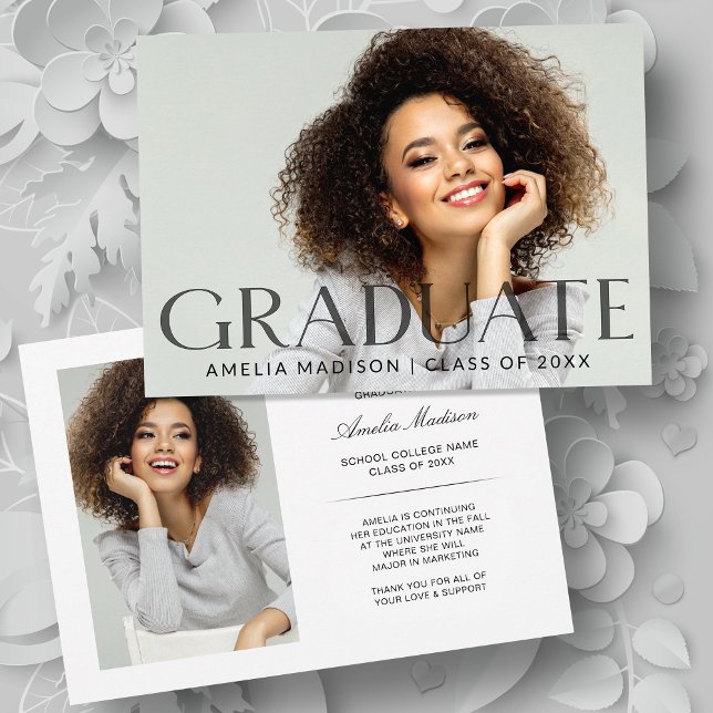 Modern Bold Dark Transparent Text Grad 2 Photo Announcement (Creator Uploaded)