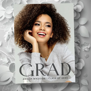 Modern Bold Dark Transparent Text Grad Photo Postcard