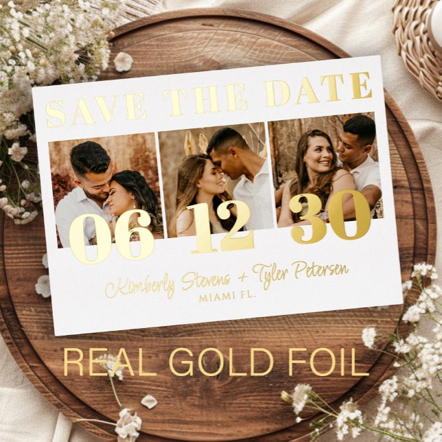 Modern bold date photo wedding save the date (Creator Uploaded)