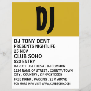 Modern Bold, DJ, Club Event Advertising Flyer
