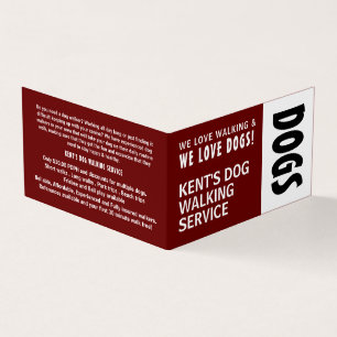Modern Bold, Dog Walker Service Detailed Business Card