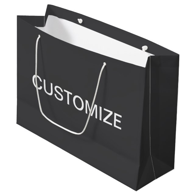 Modern Bold Editable Name, Business or Brand Etc. Large Gift Bag (Front Angled)