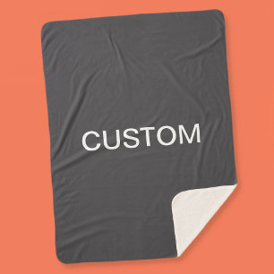 Modern Bold Editable Name, Business or Brand Etc. Sherpa Blanket