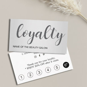 Modern Bold Faux Silver Salon Loyalty Card