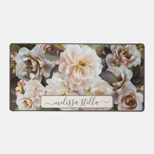 Modern Bold Floral Magnolia Girly Gift Desk Mat