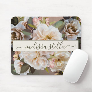 Modern Bold Floral Magnolia | Girly Gift Mouse Pad