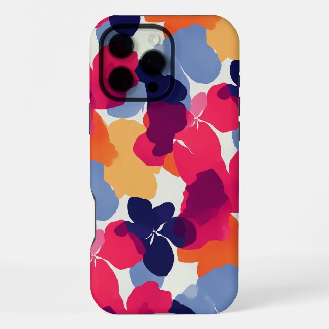 Modern Bold Floral Pattern iPhone Case (Back)