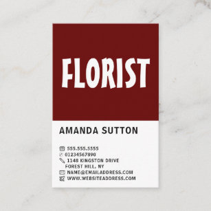 Modern Bold, Floristry Business Card