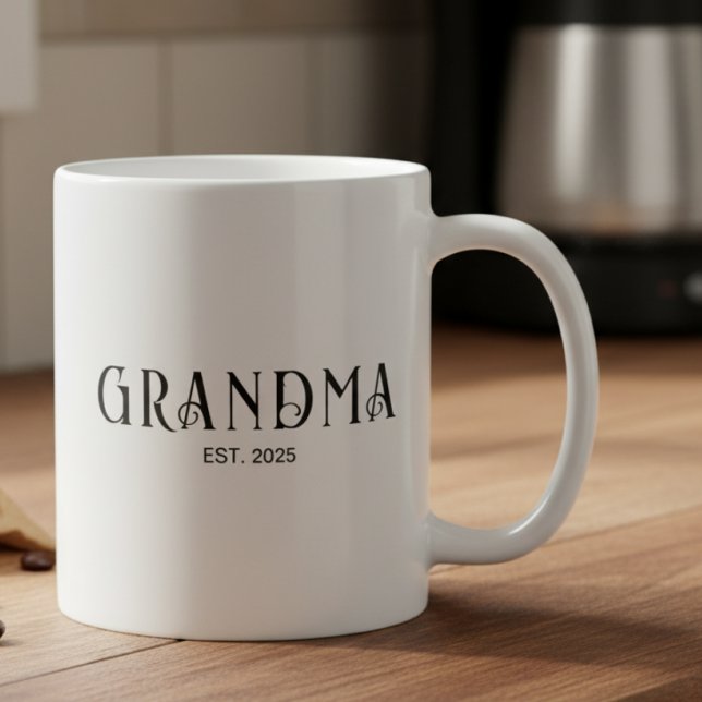 Modern Bold Font Established Grandma  Coffee Mug (Creator Uploaded)