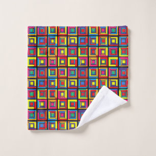 Modern Bold Geometric Tiles Bath Towel Set