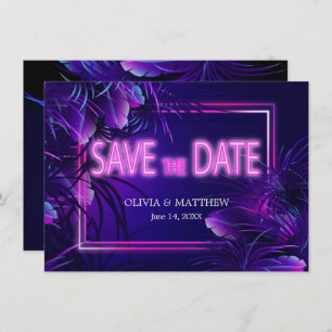 Modern Bold Glow in the Dark SAVE THE DATE Invitation