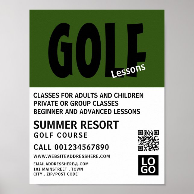 Modern Bold, GoIf Lesson Advertising Poster (Front)