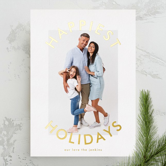 Modern Bold Gold Christmas Elegant Two Photo (Creator Uploaded)