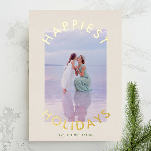 Modern Bold Gold Christmas Script Elegant Photo