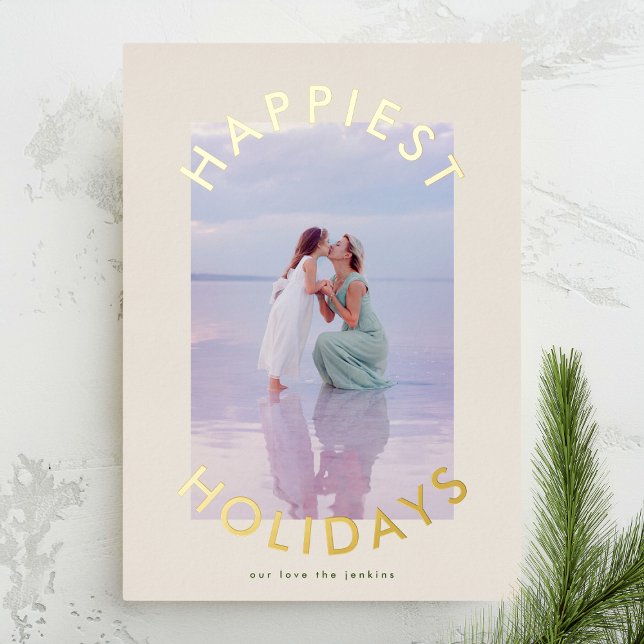 Modern Bold Gold Christmas Script Elegant Photo (Creator Uploaded)