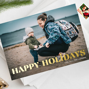 Modern BOLD GOLD Happy Holidays Photo