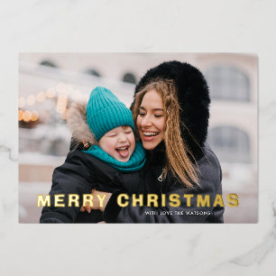 Modern bold GOLD MERRY CHRISTMAS photo
