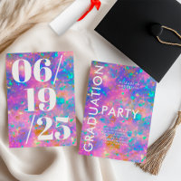 Modern Bold Gold Opal Stone Graduation Party